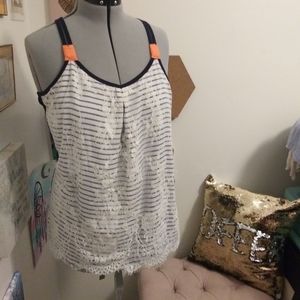 Navy white lace front cami. Maurices 1